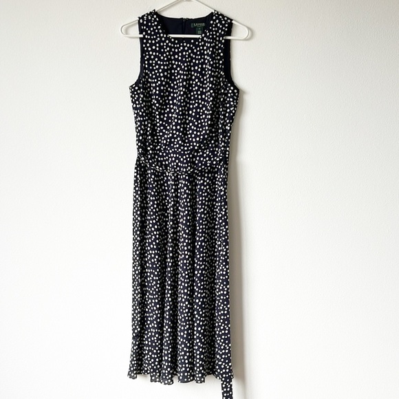 Lauren Ralph Lauren Polka Dot MIDI Dress - Picture 4 of 14